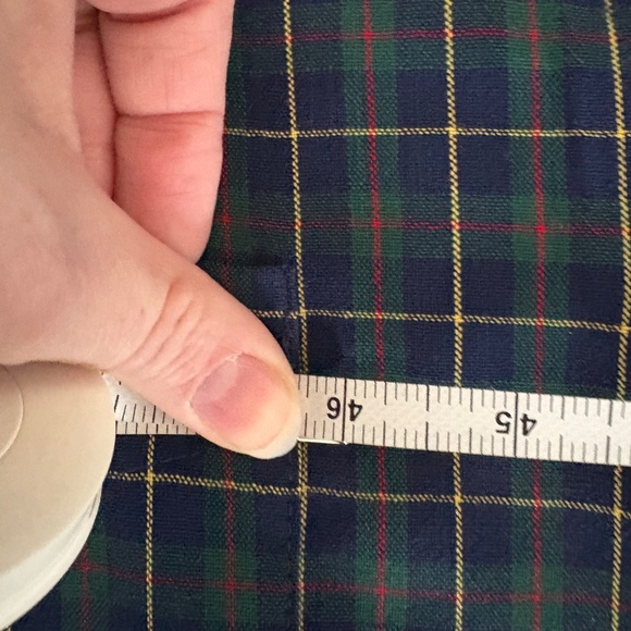 Men’s vintage Pendleton plaid, dark blue green and red - Picture 7 of 8